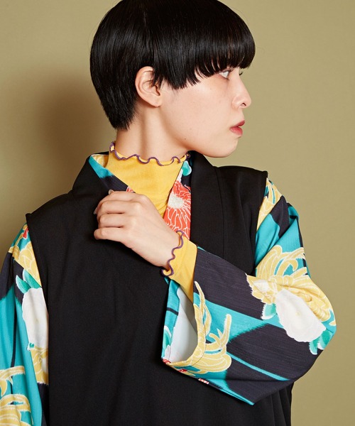 カヤ（カヤ）の「【カヤ】彩り とっくりトップス（Tシャツ/カットソー・レディース・イエロー/グリーン/ホワイト/スミクロ/ピンク/ブルー/オレンジ/ライトパープル・FREE）」の14枚目の写真