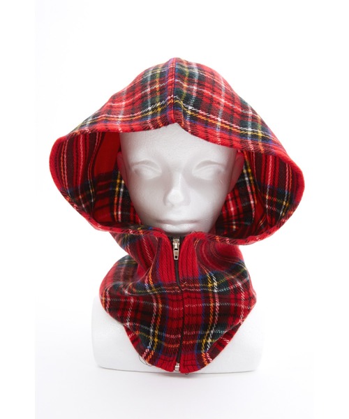 an meets zakka（アンミツザッカ）の「an meets zakka 起毛ジップフードバラクラバ（ネックウォーマー/スヌード・レディース・ネイビー/グリーン/レッド/ブラック×ホワイト/ブラック/アイボリー・ONE SIZE/ONESIZE）」の13枚目の写真