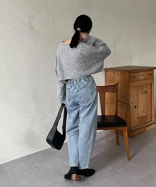 Thevon（ゼボン）の「フェザーラメショート丈ニット（ニット