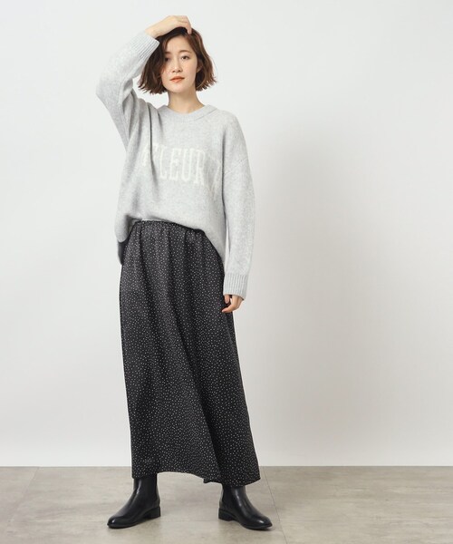 grove（グローブ）の「◆冬のあったかコーデに抜け感を！サテンマキシスカート（スカート・レディース・ライトブルー/ブラック系5/ダークブラウン・01/02/03/04/05）」の10枚目の写真