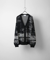 Confirm | 23AW ビッグシルエット 柄アソートニットカーディガン ヘリンボーン / ニュアンス / 煙柄 【Confirm】(カーディガン/ボレロ)