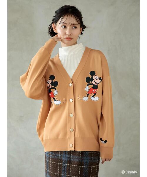 Disney（ディズニー）の「Disney100 / ミッキーマウス・クラブ パッチワークカーディガン（カーディガン/ボレロ・レディース・ライトグレー/キャメル・FREE）」の4枚目の写真