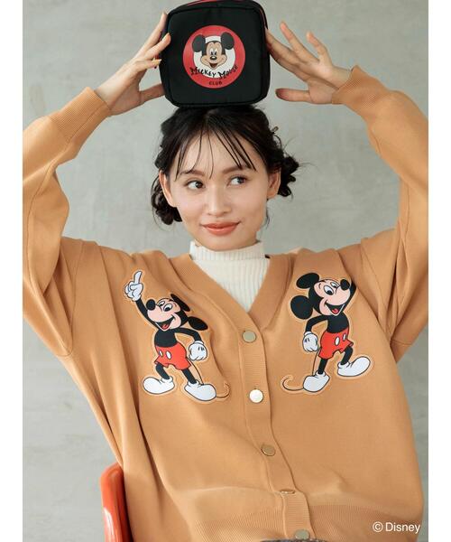 Disney（ディズニー）の「Disney100 / ミッキーマウス・クラブ パッチワークカーディガン（カーディガン/ボレロ・レディース・ライトグレー/キャメル・FREE）」の6枚目の写真