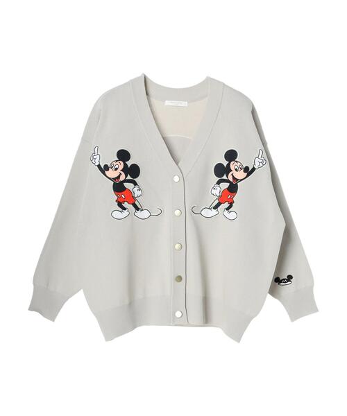 Disney（ディズニー）の「Disney100 / ミッキーマウス・クラブ パッチワークカーディガン（カーディガン/ボレロ・レディース・ライトグレー/キャメル・FREE）」の2枚目の写真