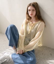idem | mohair low gauge knit/モヘアメッシュニット(ニット/セーター)