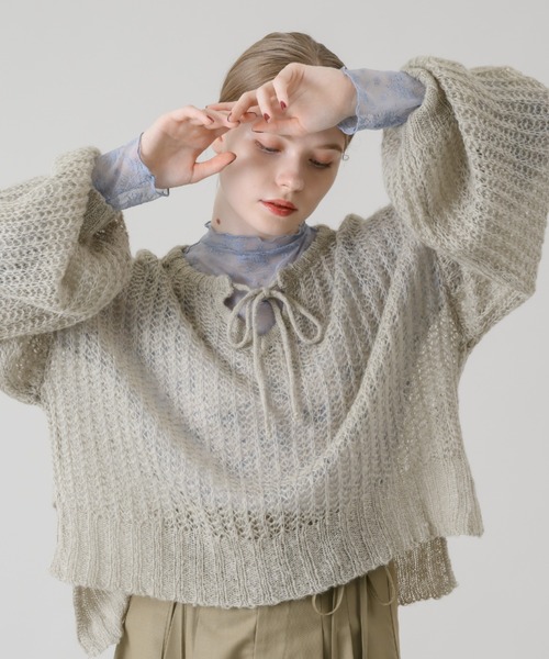 idem（イデム）の「mohair low gauge knit/モヘアメッシュニット