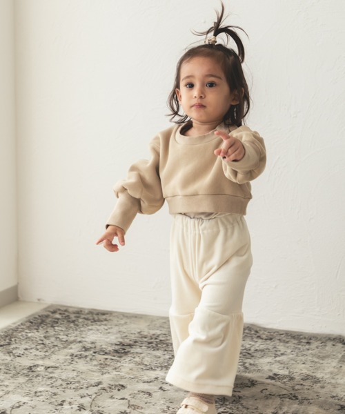 sea and shells by pairmanon（シーアンドシェルズバイペアマノン）の「【sea and shells by pairmanon】ベロア ワイドパンツ（その他ベビーウェア・キッズ・ホワイト/カーキ/ブラウン・110/90/100/80）」の7枚目の写真