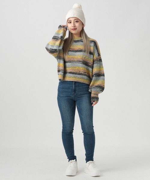 BAYFLOW（ベイフロー）の「【YOU are YOU】【スタッフ企画】ブークレボーダープルオーバー【SETUP対応】（ニット/セーター・レディース・ブルー/イエロー・FREE）」の3枚目の写真