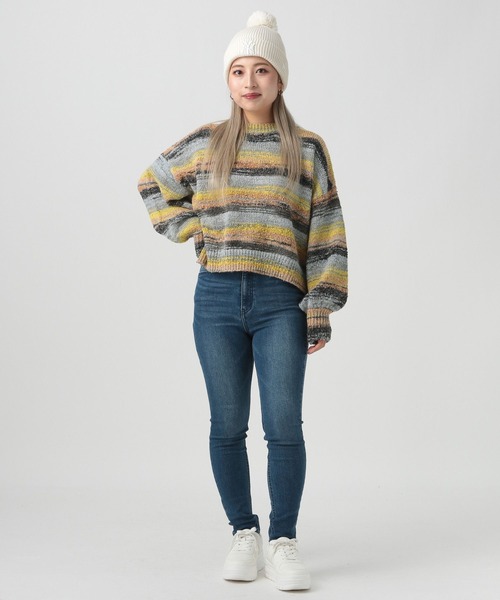 BAYFLOW（ベイフロー）の「【YOU are YOU】【スタッフ企画】ブークレボーダープルオーバー【SETUP対応】（ニット/セーター・レディース・ブルー/イエロー・FREE）」の5枚目の写真