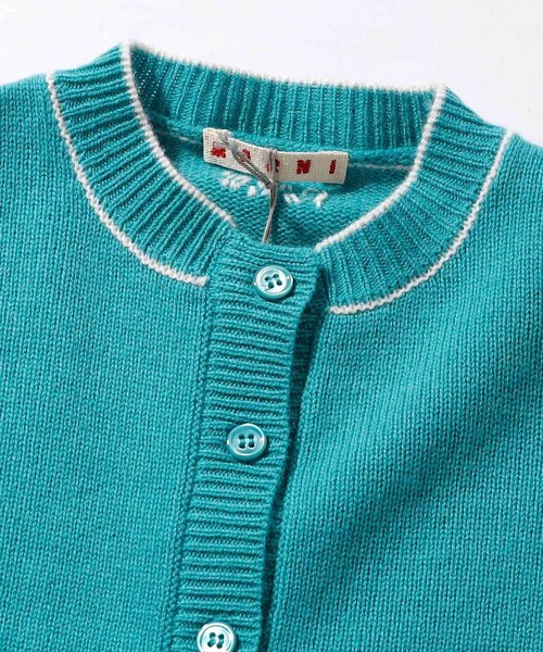 MARNI（マルニ）の「MARNI(マルニ)Kids & Junior カシミアブレンド長袖ニットカーディガン（カーディガン/ボレロ・キッズ・オフホワイト/ターコイズブルー・12Y/10Y/14Y）」の5枚目の写真