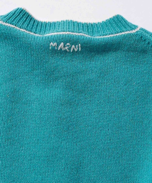 MARNI（マルニ）の「MARNI(マルニ)Kids & Junior カシミアブレンド長袖ニットカーディガン（カーディガン/ボレロ・キッズ・オフホワイト/ターコイズブルー・12Y/10Y/14Y）」の8枚目の写真
