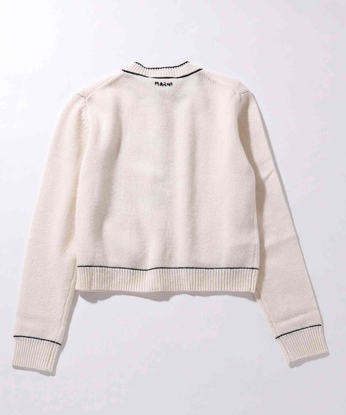 MARNI（マルニ）の「MARNI(マルニ)Kids & Junior カシミアブレンド長袖ニットカーディガン（カーディガン/ボレロ・キッズ・オフホワイト/ターコイズブルー・12Y/10Y/14Y）」の9枚目の写真