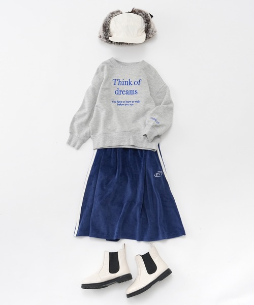 CIAOPANIC TYPY(チャオパニックティピー)の「【WEB限定】【KIDS】ベロアサイドライントラックスカート(スカート・キッズ・ネイビー/ブラック・XL/XXL/M/L/S)」の4枚目の写真