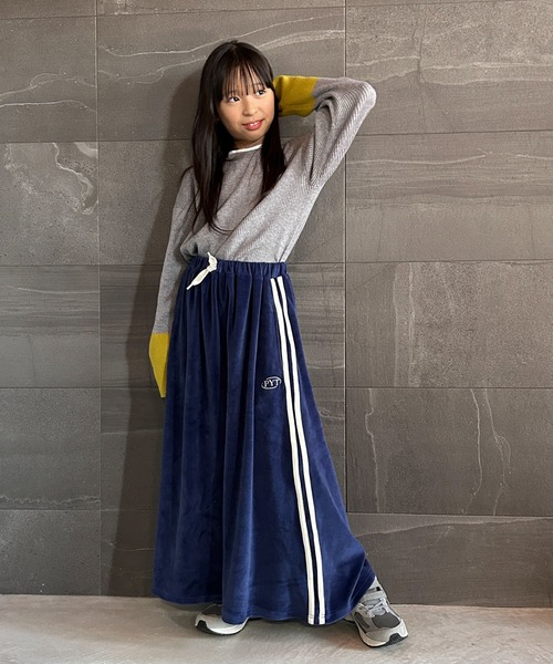 CIAOPANIC TYPY(チャオパニックティピー)の「【WEB限定】【KIDS】ベロアサイドライントラックスカート(スカート・キッズ・ネイビー/ブラック・XL/XXL/M/L/S)」の21枚目の写真