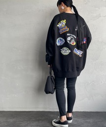 [BEN DAVIS/ベンデイビス] バックワッペンロゴ クルーネックスウェット