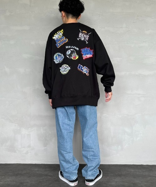 BEN DAVIS（ベンデイビス）の「[BEN DAVIS/ベンデイビス] バックワッペンロゴ クルーネックスウェット（スウェット・レディース・カーキ/ブラック/オートミール・XL/M/L）」の4枚目の写真