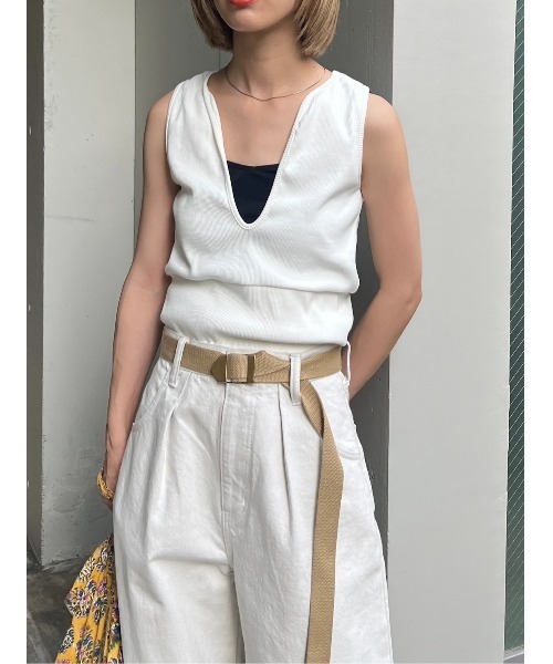 BLACK BY MOUSSY（ブラックバイマウジー）の「tape belt(テープベルト）（ベルト・レディース・ベージュ/ブラック/オフホワイト・FREE）」の21枚目の写真