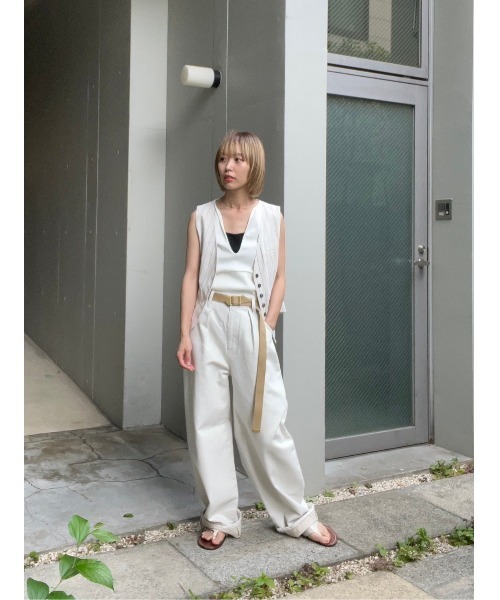 BLACK BY MOUSSY（ブラックバイマウジー）の「tape belt(テープベルト）（ベルト・レディース・ベージュ/ブラック/オフホワイト・FREE）」の22枚目の写真