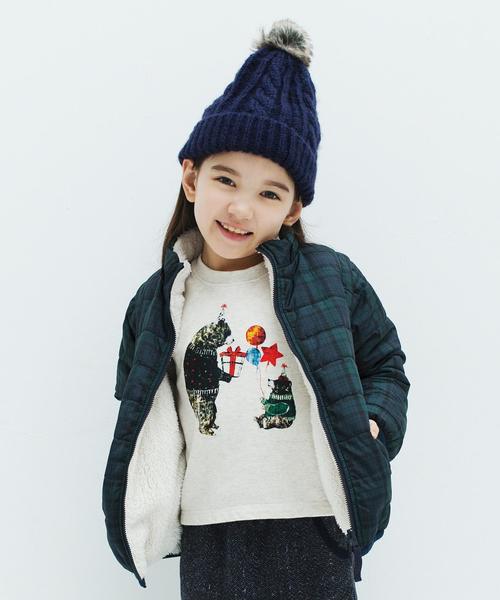 green label relaxing（グリーンレーベルリラクシング）の「【KIDS】ナカワタボアブルゾン リバーシブル/ソリッド（ブルゾン・キッズ・ライム/ピンク/その他3/その他2・115cm/125cm/135cm/105cm/95cm）」の4枚目の写真