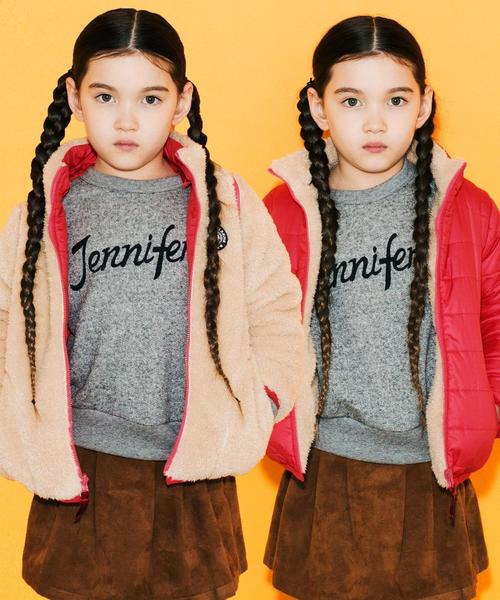 green label relaxing（グリーンレーベルリラクシング）の「【KIDS】ナカワタボアブルゾン リバーシブル/ソリッド（ブルゾン・キッズ・ライム/ピンク/その他3/その他2・115cm/125cm/135cm/105cm/95cm）」の2枚目の写真