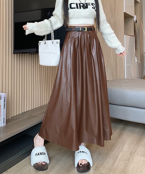 セール】PUフレアロングスカート（スカート）｜ENLIKE（エンリケ）の