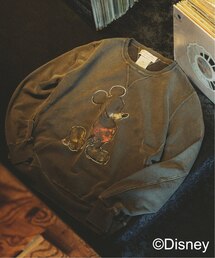 REMI RELIEF | 【REMI RELIEF / レミレリーフ】別注 HARD SP加工裏毛クルー（Mickey Mouse）(スウェット)