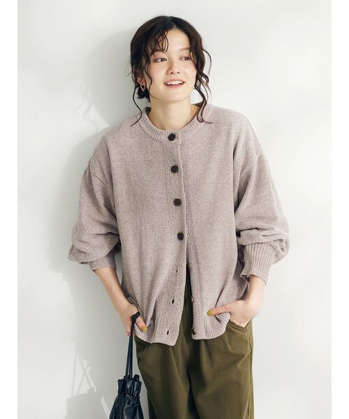 CRAFT STANDARD BOUTIQUE（クラフトスタンダードブティック）の「洗えるコードモールクルーネックカーデイガン（カーディガン/ボレロ・レディース・ブルー/ブラック/グレイッシュベージュ/ライトグリーン・FREE）」の13枚目の写真