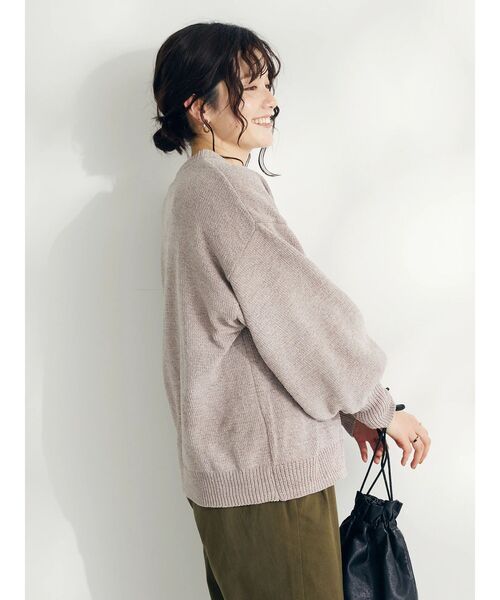 CRAFT STANDARD BOUTIQUE（クラフトスタンダードブティック）の「洗えるコードモールクルーネックカーデイガン（カーディガン/ボレロ・レディース・ブルー/ブラック/グレイッシュベージュ/ライトグリーン・FREE）」の11枚目の写真