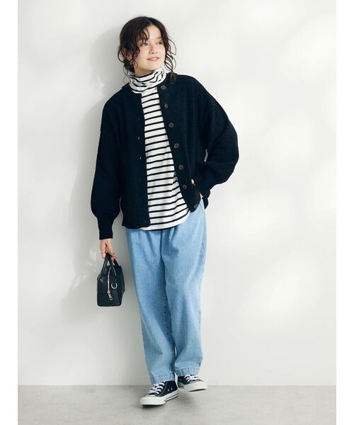 CRAFT STANDARD BOUTIQUE（クラフトスタンダードブティック）の「洗えるコードモールクルーネックカーデイガン（カーディガン/ボレロ・レディース・ブルー/ブラック/グレイッシュベージュ/ライトグリーン・FREE）」の18枚目の写真