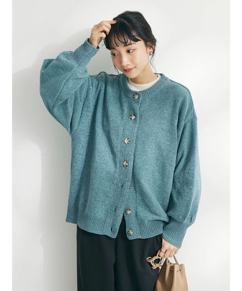 CRAFT STANDARD BOUTIQUE（クラフトスタンダードブティック）の「洗えるコードモールクルーネックカーデイガン（カーディガン/ボレロ・レディース・ブルー/ブラック/グレイッシュベージュ/ライトグリーン・FREE）」の21枚目の写真