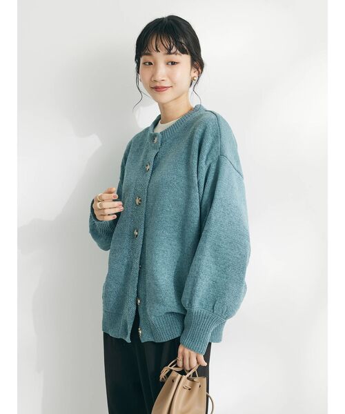 CRAFT STANDARD BOUTIQUE（クラフトスタンダードブティック）の「洗えるコードモールクルーネックカーデイガン（カーディガン/ボレロ・レディース・ブルー/ブラック/グレイッシュベージュ/ライトグリーン・FREE）」の22枚目の写真