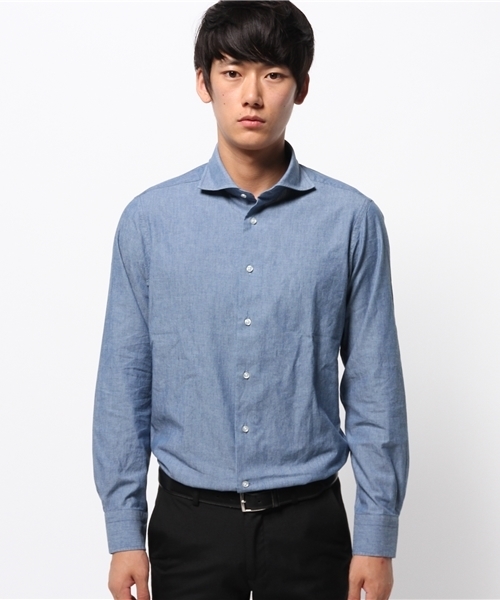 BEAMS F(ビームスエフ)の「◎BEAMS F / ITALY製シャンブレー(シャツ/ブラウス・メンズ・ライトブルー/インディゴブルー・X-SMALL/LARGE/SMALL/MEDIUM)」の9枚目の写真