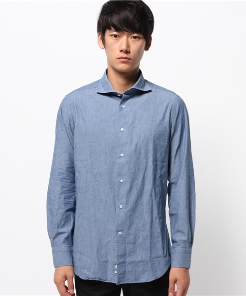 BEAMS F(ビームスエフ)の「◎BEAMS F / ITALY製シャンブレー(シャツ/ブラウス・メンズ・ライトブルー/インディゴブルー・X-SMALL/LARGE/SMALL/MEDIUM)」の3枚目の写真