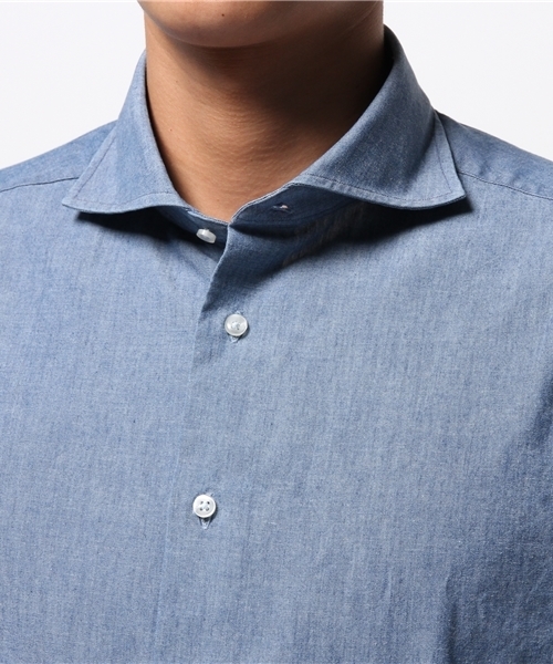 BEAMS F(ビームスエフ)の「◎BEAMS F / ITALY製シャンブレー(シャツ/ブラウス・メンズ・ライトブルー/インディゴブルー・X-SMALL/LARGE/SMALL/MEDIUM)」の4枚目の写真