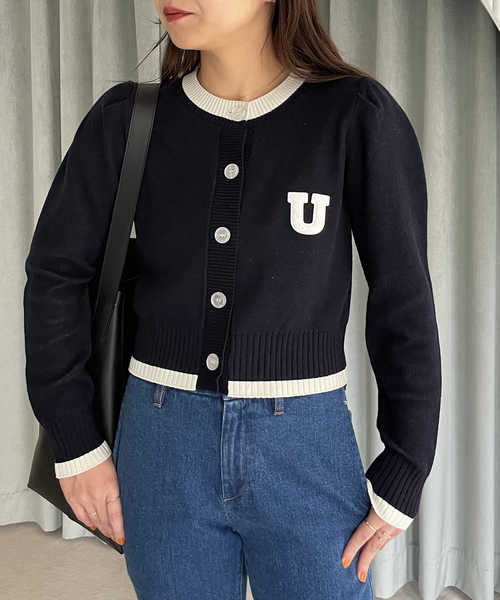 U by SPICK&SPAN（ユーバイスピックアンドスパン）の「配色ラインカーデ（カーディガン/ボレロ・レディース・ネイビー/アイボリー・FREE）」の13枚目の写真
