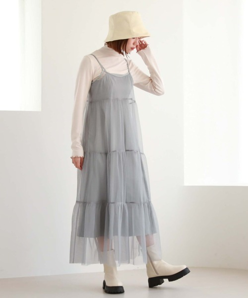 archives（アルシーヴ）の「2ピースチュールティアードキャミ（ワンピース・レディース・ブラック/ブルーグレー/アイボリー・MEDIUM）」の21枚目の写真