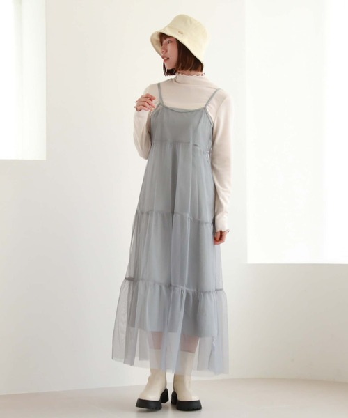 archives（アルシーヴ）の「2ピースチュールティアードキャミ（ワンピース・レディース・ブラック/ブルーグレー/アイボリー・MEDIUM）」の17枚目の写真