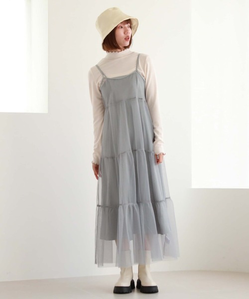 archives（アルシーヴ）の「2ピースチュールティアードキャミ（ワンピース・レディース・ブラック/ブルーグレー/アイボリー・MEDIUM）」の20枚目の写真