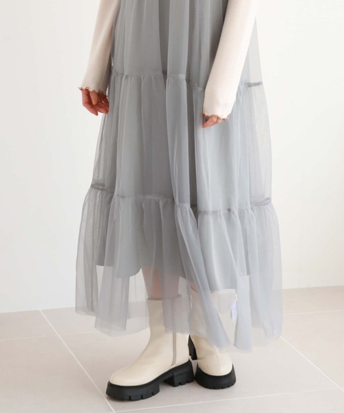 archives（アルシーヴ）の「2ピースチュールティアードキャミ（ワンピース・レディース・ブラック/ブルーグレー/アイボリー・MEDIUM）」の15枚目の写真