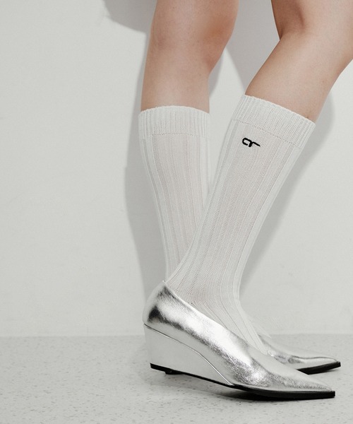 ADAM ET ROPE'（アダムエロペ）の「ＡＲロゴリブソックス（ソックス/靴下・レディース・ホワイト/グレー/サックスブルー・FREE）」の16枚目の写真
