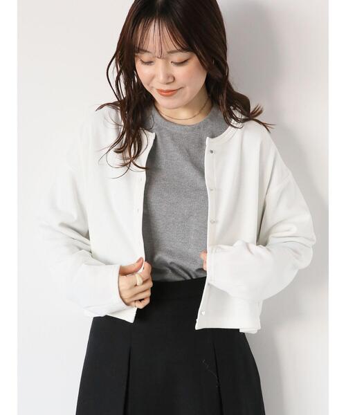 ehka sopo（エヘカソポ）の「ハートボタンスウェットカーディガン（カーディガン/ボレロ・レディース・ブルー/ブラック/ピンク/オフホワイト・F）」の2枚目の写真