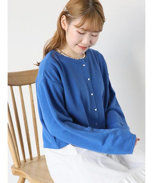 ehka sopo（エヘカソポ）の「ハートボタンスウェットカーディガン（カーディガン/ボレロ・レディース・ブルー/ブラック/ピンク/オフホワイト・F）」の11枚目の写真