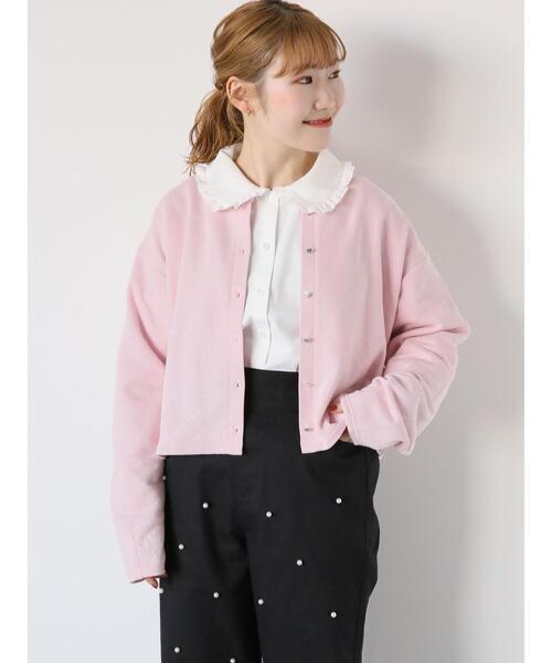 ehka sopo（エヘカソポ）の「ハートボタンスウェットカーディガン（カーディガン/ボレロ・レディース・ブルー/ブラック/ピンク/オフホワイト・F）」の12枚目の写真