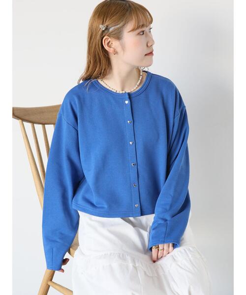 ehka sopo（エヘカソポ）の「ハートボタンスウェットカーディガン（カーディガン/ボレロ・レディース・ブルー/ブラック/ピンク/オフホワイト・F）」の20枚目の写真