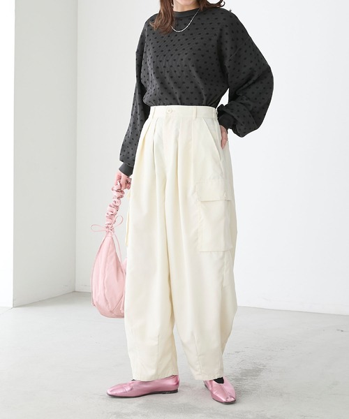 コットンチンツカーゴパンツ　noble オフホワイト　シャカシャカ シャカシャカサーカスカーゴパンツ（カーゴパンツ）｜BONLECILL