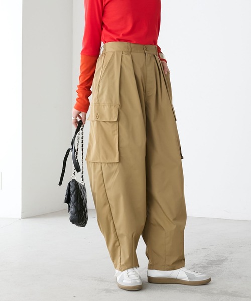 BONLECILL(ボンルシール)の「シャカシャカサーカスカーゴパンツ(カーゴパンツ・レディース・カーキ/ブラック/アイボリー/ベージュ・L/M)」の15枚目の写真