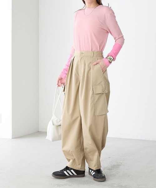 BONLECILL(ボンルシール)の「シャカシャカサーカスカーゴパンツ(カーゴパンツ・レディース・カーキ/ブラック/アイボリー/ベージュ・L/M)」の8枚目の写真