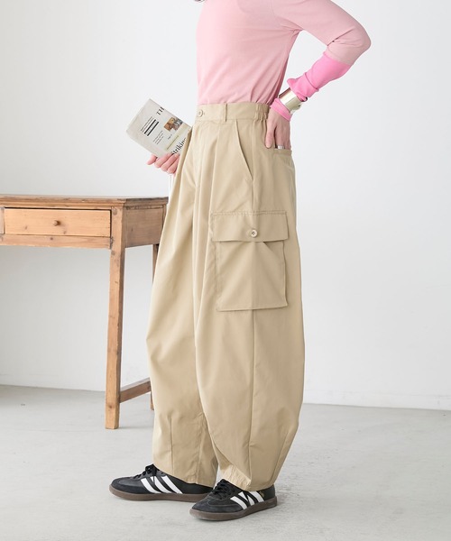 BONLECILL(ボンルシール)の「シャカシャカサーカスカーゴパンツ(カーゴパンツ・レディース・カーキ/ブラック/アイボリー/ベージュ・L/M)」の10枚目の写真