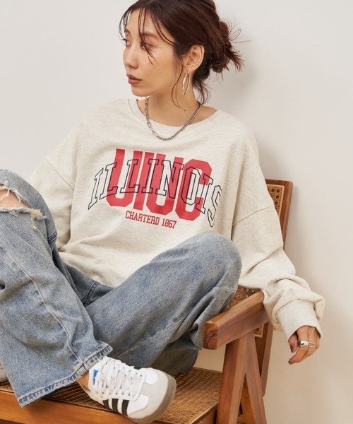 Auntie Rosa Holiday(アンティローザホリデー)の「ロゴ刺繍ルーズスウェット(スウェット・レディース・チャコールグレー/グレー/オレンジ/ナチュラル・FREE)」の3枚目の写真