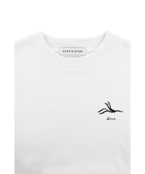 アリシアスタン 新品トレーナー ホワイト ALEXIA STAM セール】Logo Print Sweatshirt (Dive) /[Dive] スウェット